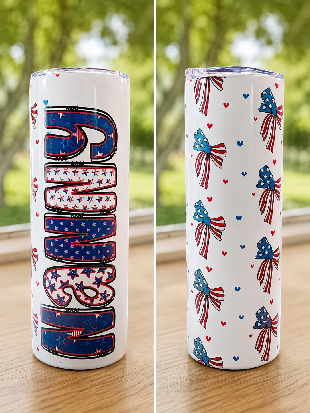 Summer Patriotic 20 oz Stainless Steel Tumbler